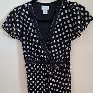 Motherhood Maternity Dress Small Summer Polka-dot Allover Print Black